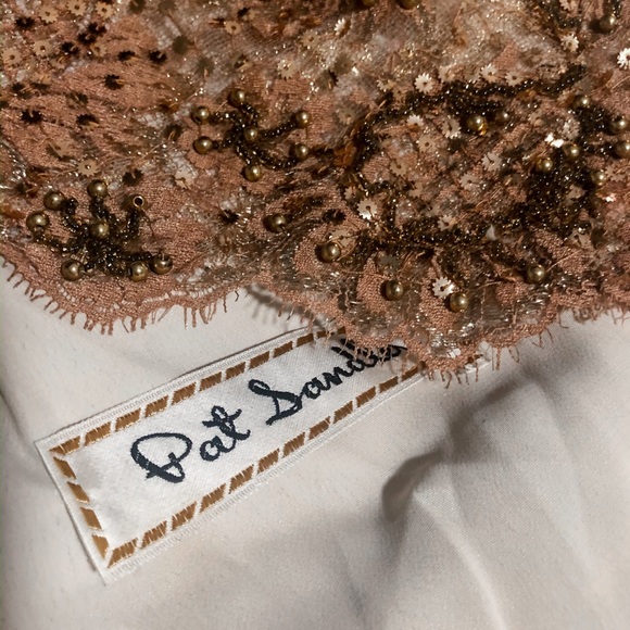 Pat Sandler Luxury Vintage Beaded Silk Chiffon Top - Picture 5 of 6